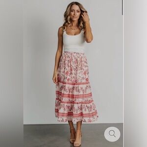 Baltic Born Pink Floral Midi Skirt